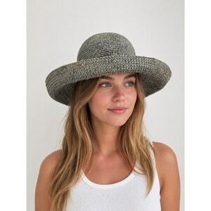 Kooringal Australia Sage Green 100% Raffia Wide Brim Sun Hat One Size 57 cm